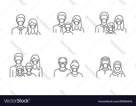 People Avatar Flat Icons Royalty Free Vector Image