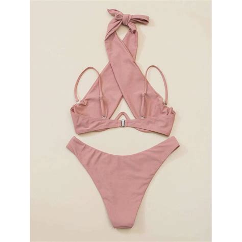 Köp billigt online 2022 New Cross Halter Push Up Bikini Women