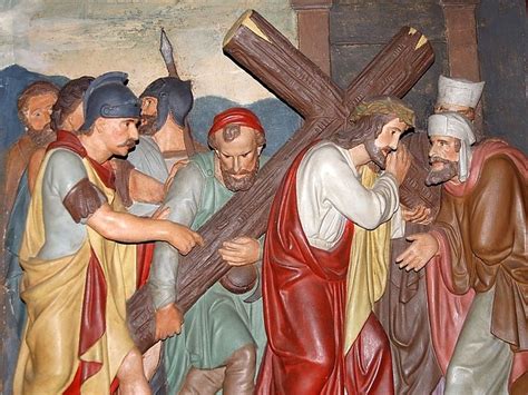 5 Station Simon Von Cyrene Hilft Jesus Das Kreuz Zu Trag Odu2007