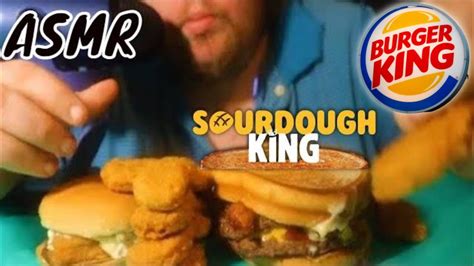 ASMR BURGER KING SOURDOUGH KING WITH FISH FILLET NUGGETS SO