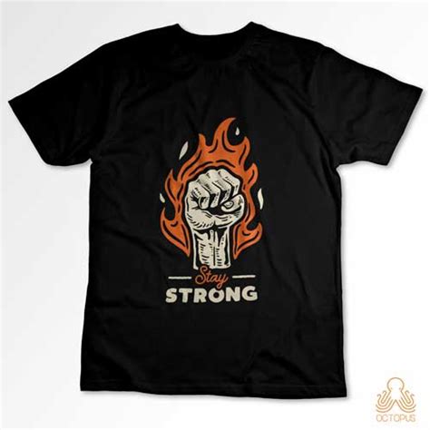 Camiseta Stay Strong octopus gráfico