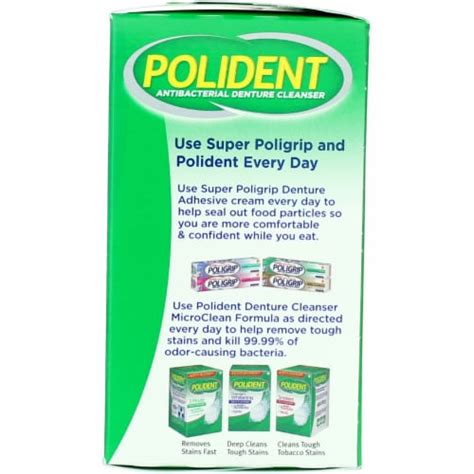 Polident 3 Minute Triple Mint Antibacterial Denture Cleanser