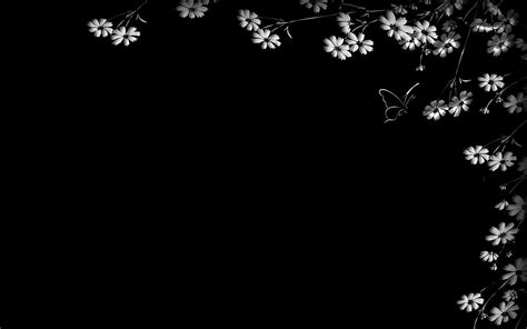 wallpaper black and white flowers 1