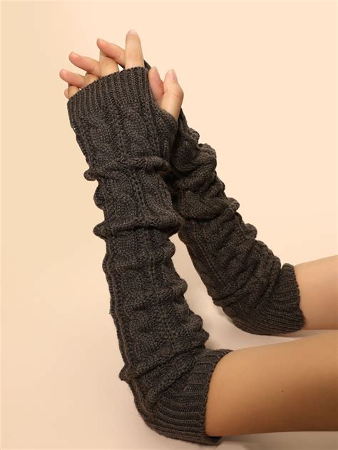 Solid Knitted Fingerless Gloves Fingerless Gloves Fingerless Gloves