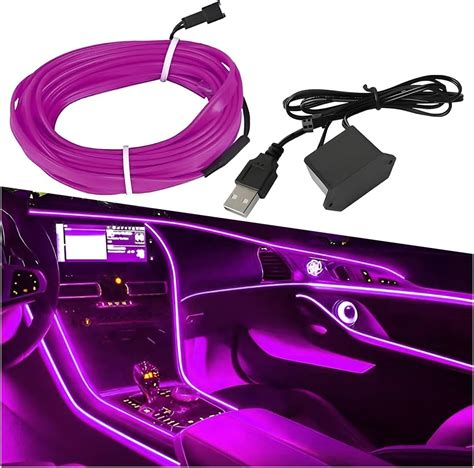 Zimisi El Wire Car Interior Led Strip Lights 5v 16ft Neon
