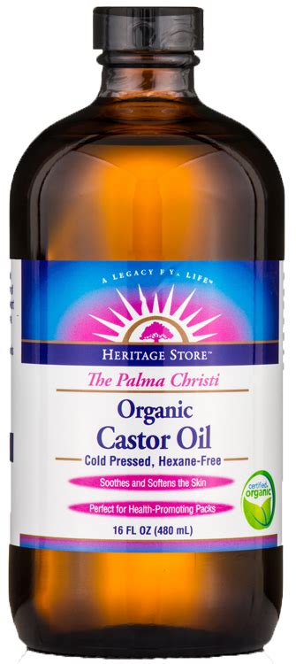 Heritage Store Organic Cold Pressed Castor Oil 16 Oz