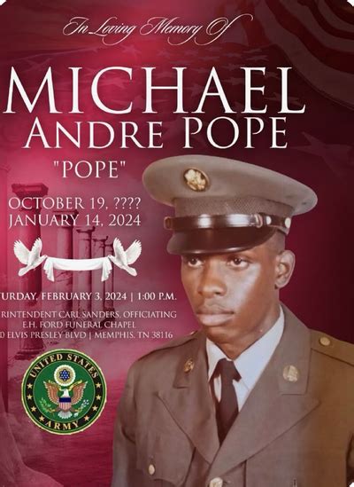 Obituary Michael Pope E H Ford Mortuary