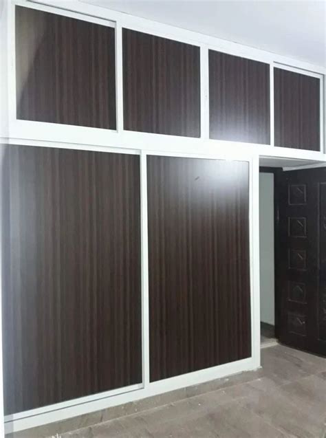 Doors Black Aluminium Sliding Wardrobe Without Mirror With Locker