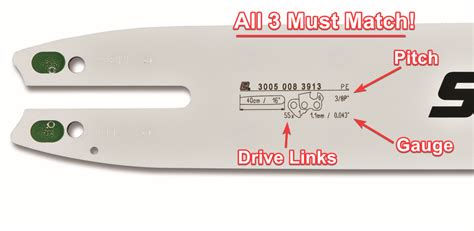 Oregon Chainsaw Chain Size Chart