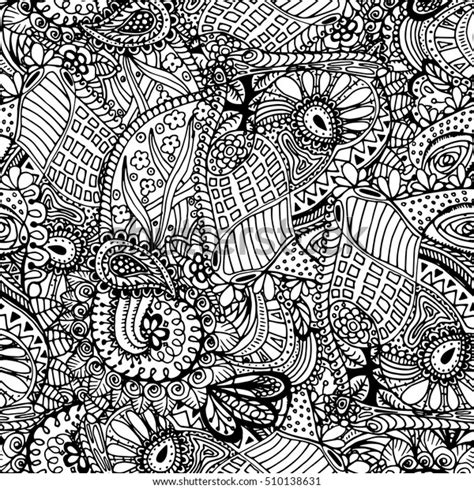 Coloring Book Page Design With Seamless Pattern Mandala Ethnic