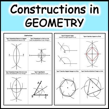 Constructions in Geometry Common Core by Math with Nicole Tomei | TPT