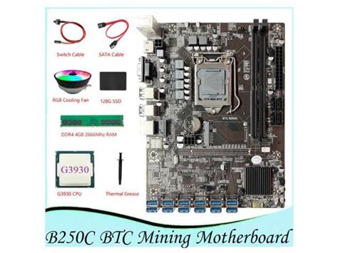 B250c Btc Motherboard 12pcie To Usb30 Lga1151 Ddr4 4gb 2666mhz Ram