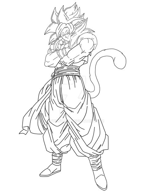 Ssj4 Gogeta Lineart By Anthonyjmo On Deviantart