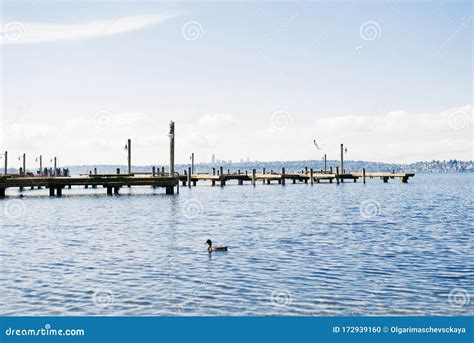 Kirkland, Washington, USA. February 2020. the Waterfront of Lake ...