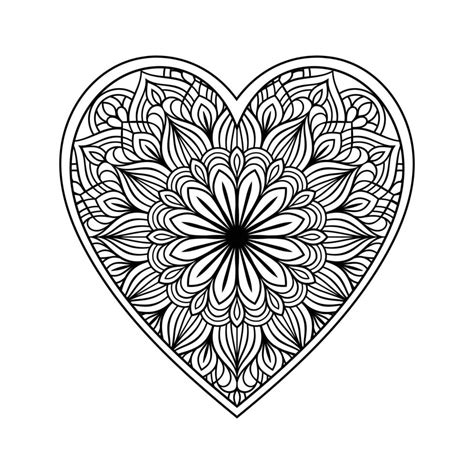 Easy Heart Mandala Coloring Pages Coloring Pages