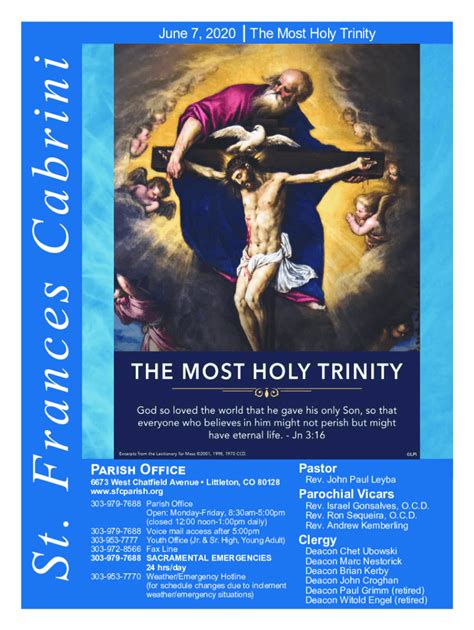 Fillable Online St Frances Cabrini Catholic Church Fax Email Print