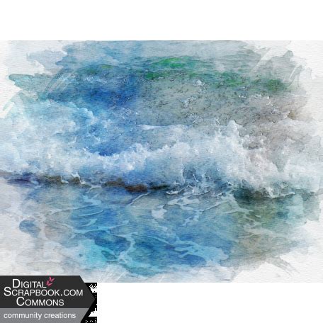 Waves at Beach watercolor graphic by Joy Haynes | DigitalScrapbook.com ...