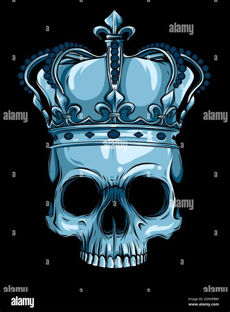 King Skull Wearing Crown Vector Illustration Design Stock Vector Image