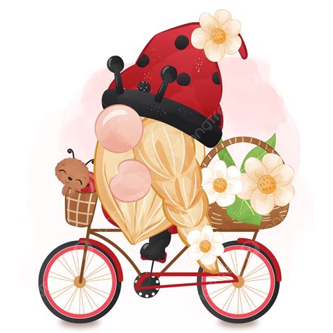 Lady Bug Vector PNG Images Cute Lady Bug Gnome Illustration Cartoon