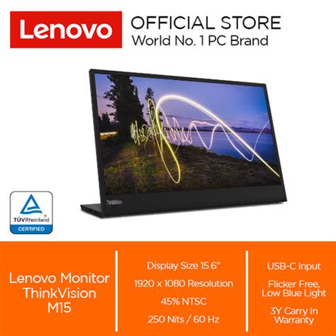 Promo Lenovo Monitor ThinkVision M15 15 6 IPS 60Hz Cicil 0 3x