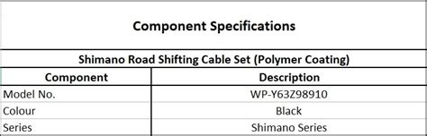 Shimano Road Shifting Cable Set Polymer Coating Hup Leong Company