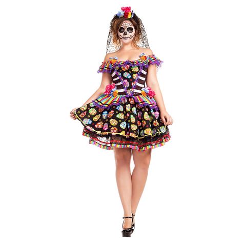 Sugar Skull Senorita Adult Costume Plus Size 2x