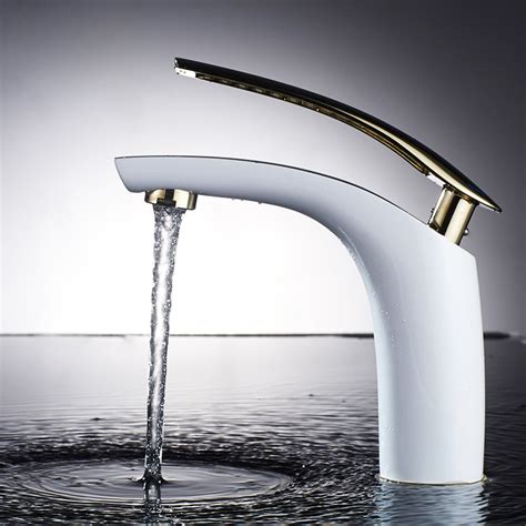 White Bathroom Sink Faucets Single Handle Vessel Black Unique Modern