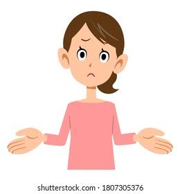 Woman Lift Her Hand Confused Face Stock Vector Royalty Free