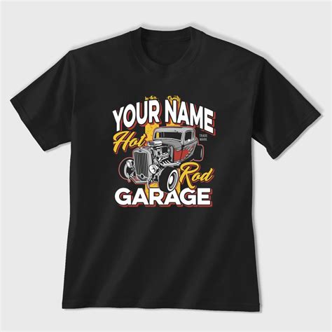 Custom Hot Rod T Shirt Personalized Unisex Printed Tee Shirt Gift For Muscle Car Fanatic