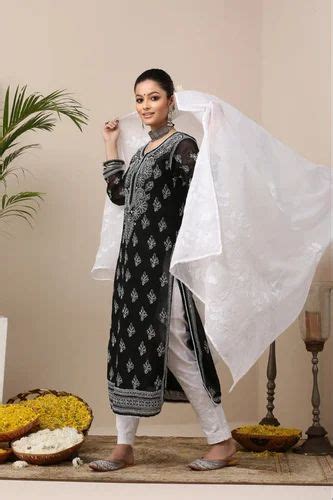 Long Kurti Black Lucknowi Chikankari Suit At Rs In Dharuhera Id