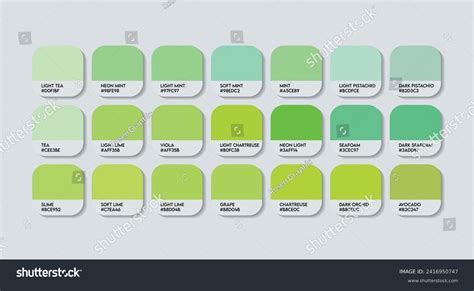 Green Color Guide Palette Color Names Stock Vector (Royalty Free ...