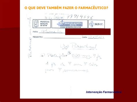 O PAPEL DO FARMACÊUTICO EM UMA UNIDADE DE SAÚDE ppt carregar