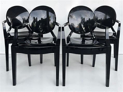 Kartell Philippe Starck Louis Ghost Stackable Armchairs Set Of 4 In