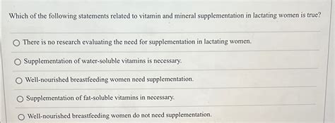 Solved Which Of The Following Statements Related To Vitamin