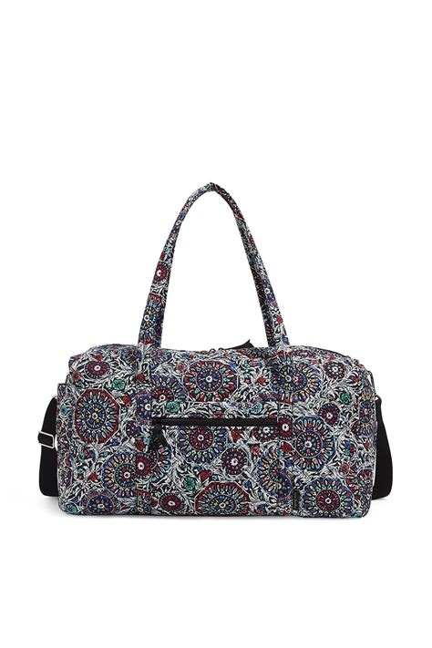 Vera Bradley Womens Recycled Cotton Large Travel Duffel Bag Stained Glass Medallion