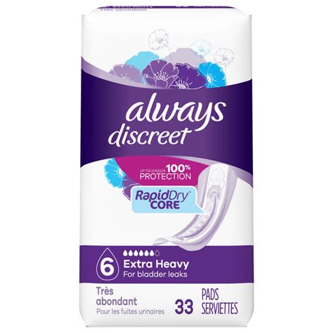 Save On Always Discreet Incontinence Pads Extra Heavy Size 6 Order