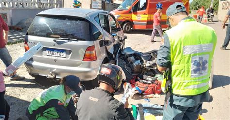 Motociclista fica gravemente ferido após colidir carro em Araquari