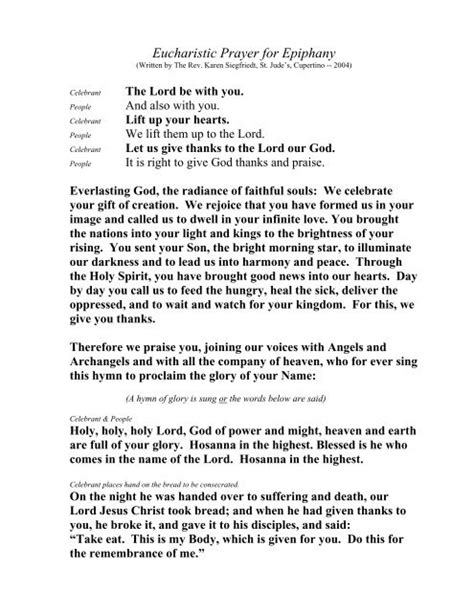 Eucharistic Prayer for Epiphany