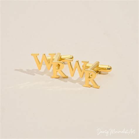 Personalized Gold Initial Cufflinks | Custom Groomsmen and Wedding Gift – Dreamy Custom