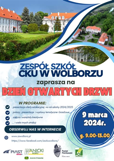 Zaproszenie Na Dzie Otwartych Drzwi W Zscku Zesp Szk Centrum