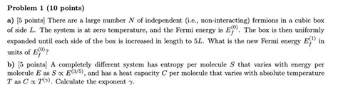 SOLVED Problem 1 10 Points A 5 Points There Are A Large Number N