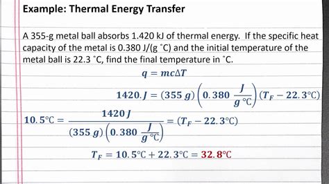 Thermal Energy Transfer Examples 