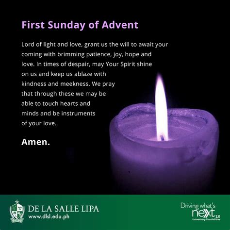 De La Salle Lipa On Twitter Today Is The First Sunday Of Advent A