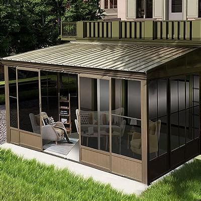 Domi 10 X 12 Sunroom All Season Wall Mounted Gazebo Solarium With