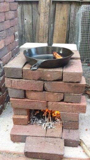 Cooking Beer Brats On A Rocket Stove Made Of Brick