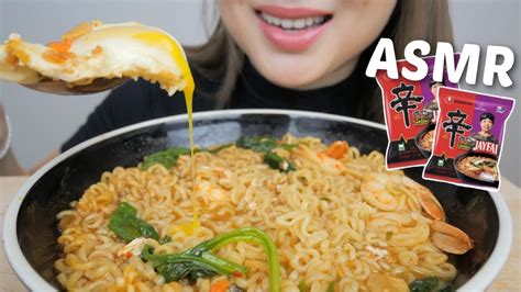 Asmr Nongshim Shrimp Shin Ramyun Tom Yum Noodles With Soft Eggs No