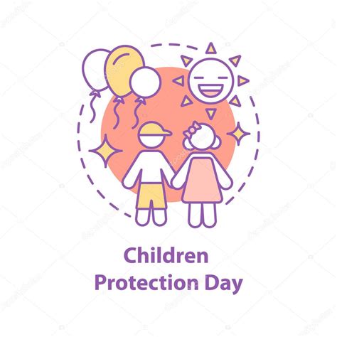 Icono del concepto del día de protección infantil Idea infantil