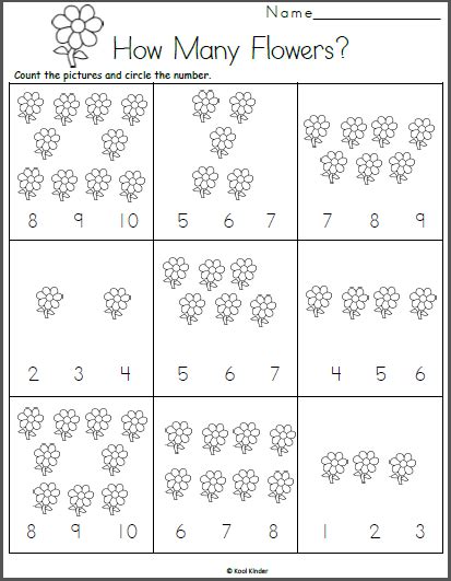 Flower Counting Worksheet