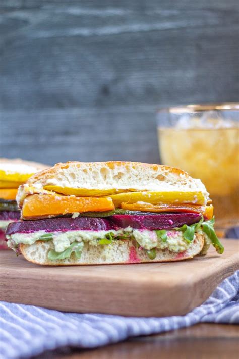 Rainbow Roasted Vegetable Sandwich Thekittchen