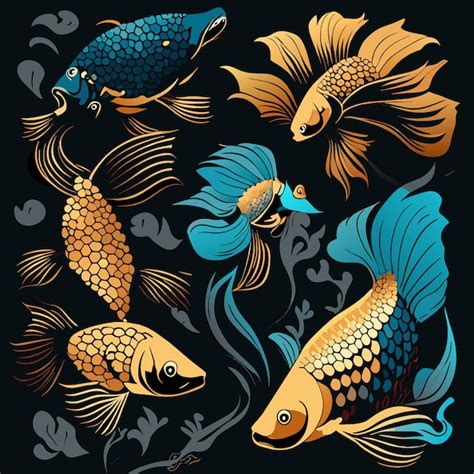 Premium Vector Tropical Fish Vector Icons Marine Life Set